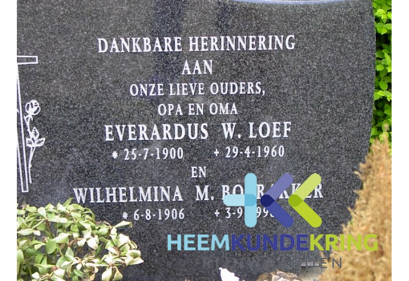 Grafstenen kerkhof Herwen Coll. HKR (334) E.W.Loef & W.M.Boerakker